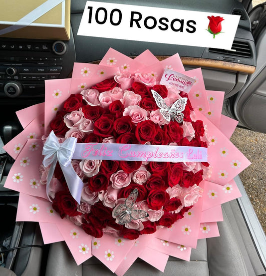 Ramo buchon de 100 rosas